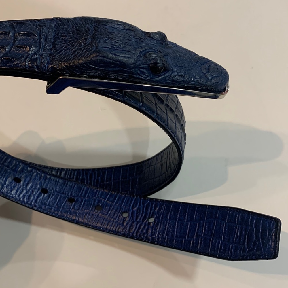 Gator Belt - Blue Gator Skin Belt
